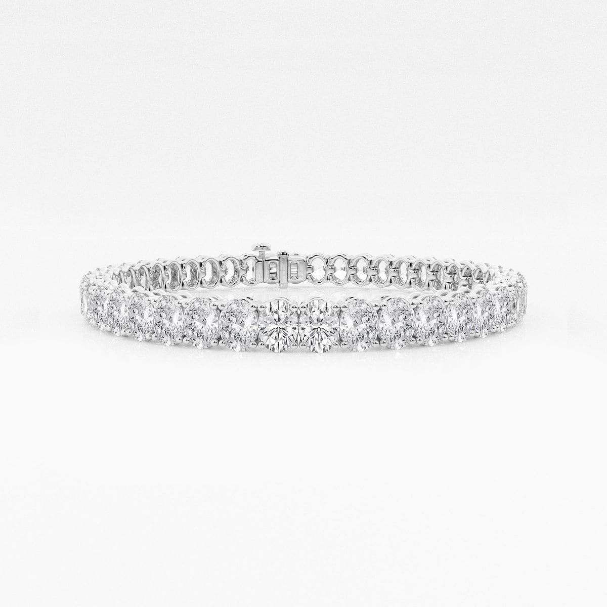 12 ctw Oval Lab Grown Diamond Tennis Bracelet - 8 Inches