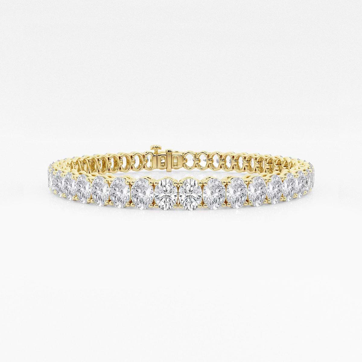 12 ctw Oval Lab Grown Diamond Tennis Bracelet - 7 Inches