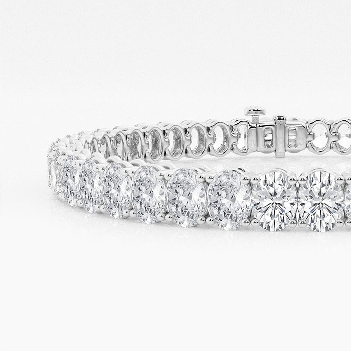 Oval Tennis - 12 ctw Oval Lab Grown Diamond Tennis Bracelet - 7 Inches