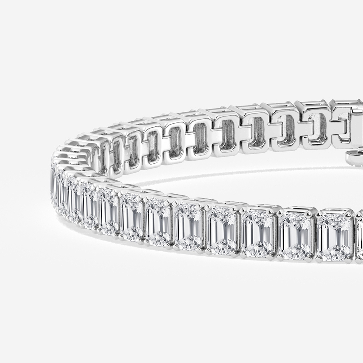 Additional Image 1 for  12 ctw Emerald Lab Grown Diamond Tennis Bracelet - 6 Inches