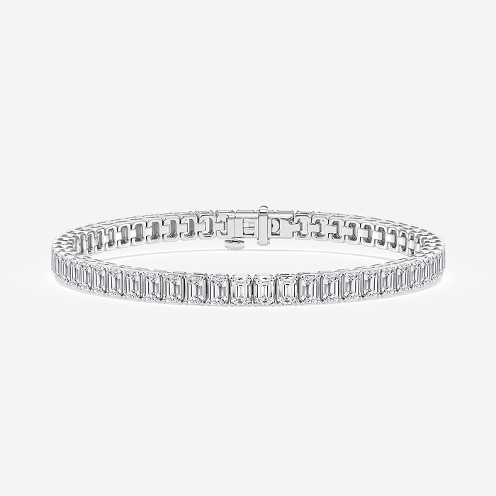 12 ctw Emerald Lab Grown Diamond Tennis Bracelet - 7 Inches