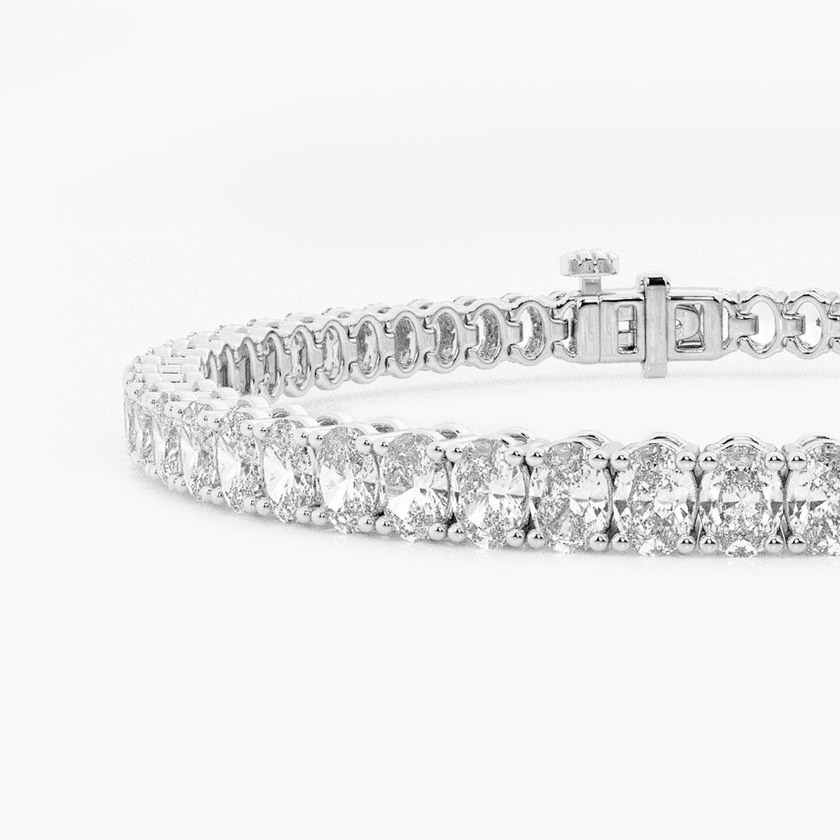 7 ctw Oval Lab Grown Diamond Tennis Bracelet - 8 Inches Platinum, F, VS2