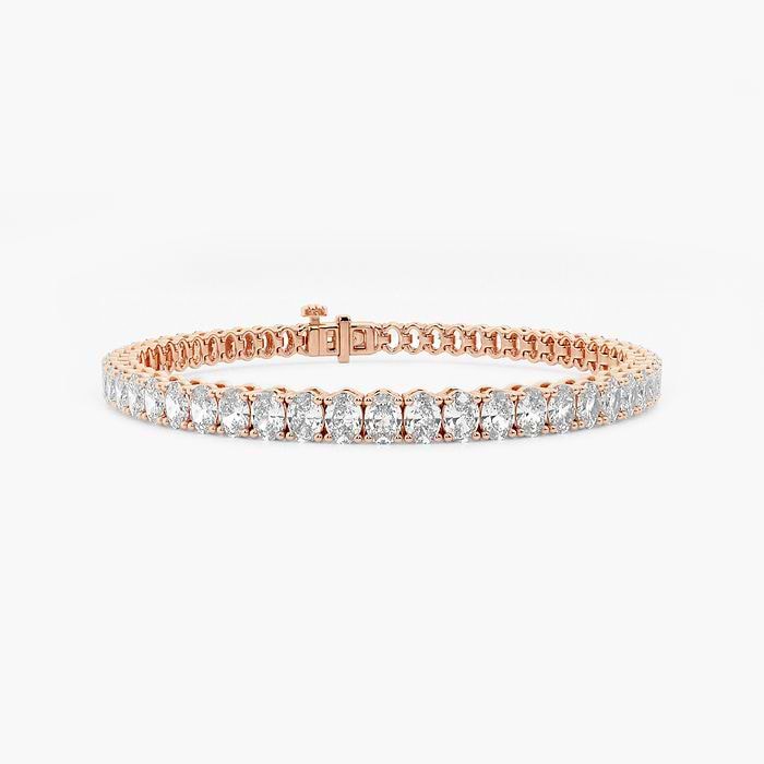 7 ctw Oval Lab Grown Diamond Tennis Bracelet - 7 Inches