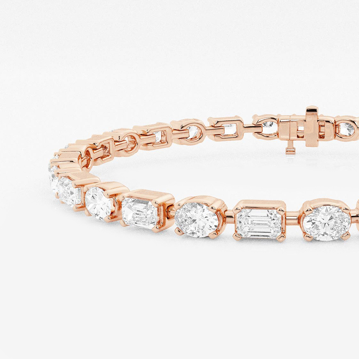 Additional Image 1 for  7 ctw Emerald and Oval Lab Grown Diamond Alternating Bracelet 7 Inches