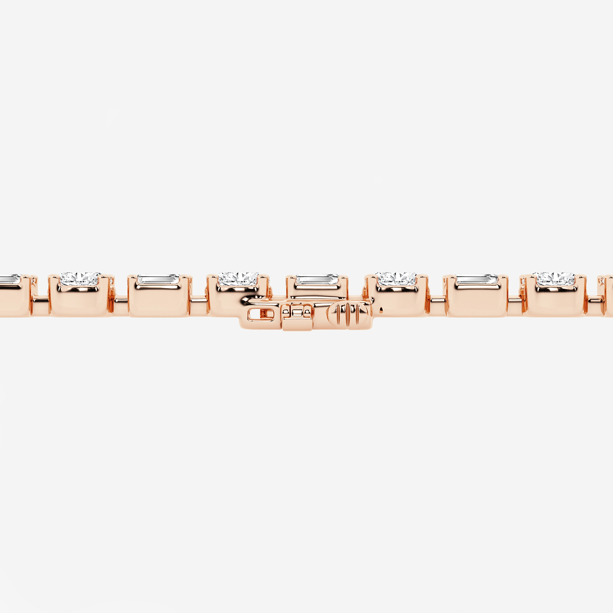 Additional Image 3 for  7 1/2 ctw Emerald Cut Created Sapphire and Oval Lab Grown Diamond Alternating Bracelet - 7 Inches