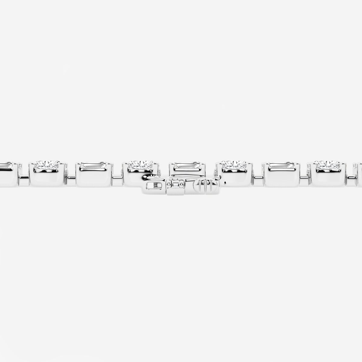 Additional Image 2 for  7 ctw Emerald and Oval Lab Grown Diamond Alternating Bracelet 7 Inches