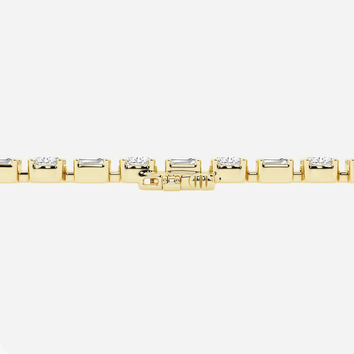 Additional Image 3 for  7 1/2 ctw Emerald Cut Created Sapphire and Oval Lab Grown Diamond Alternating Bracelet - 7 Inches