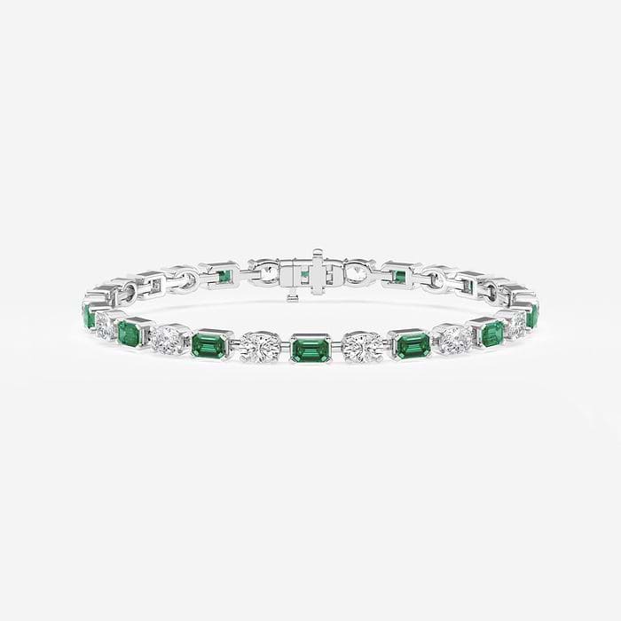 Emerald Alternating Oval and Emerald Fashion Bracelet