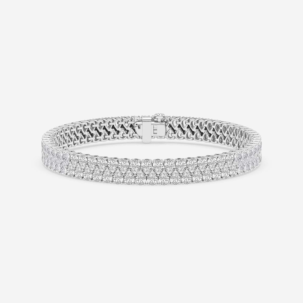 12 2/5 ctw Pear Lab Grown Diamond Double Row Interlocking Fashion Bracelet - 7 Inches