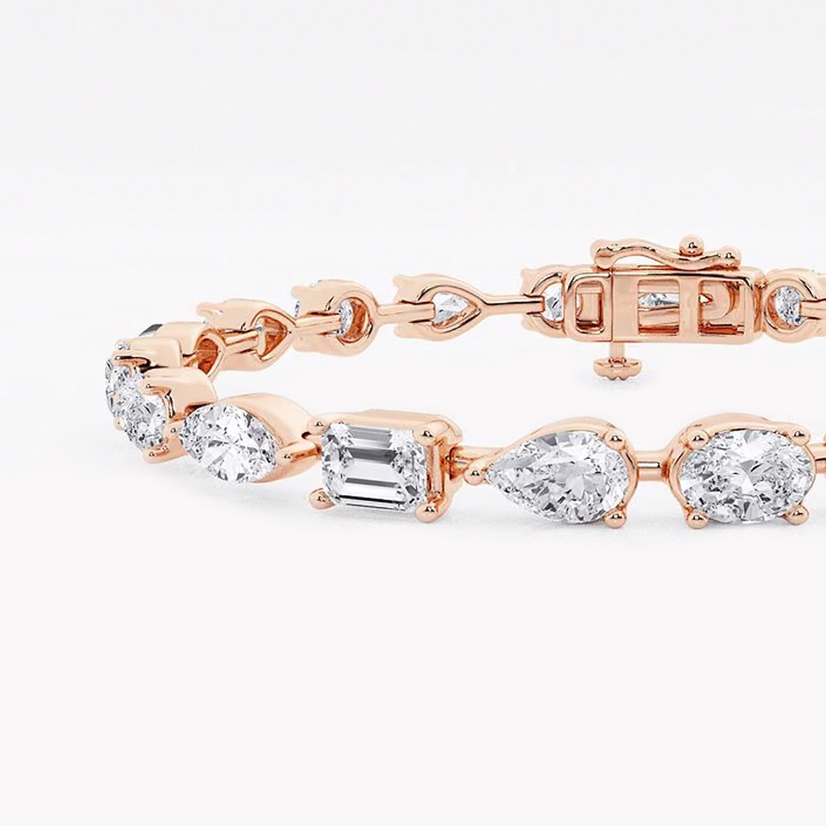Additional Image 1 for  8 2/3 ctw Multi-Shape Lab Grown Diamond Alternating Bracelet 6 Inches