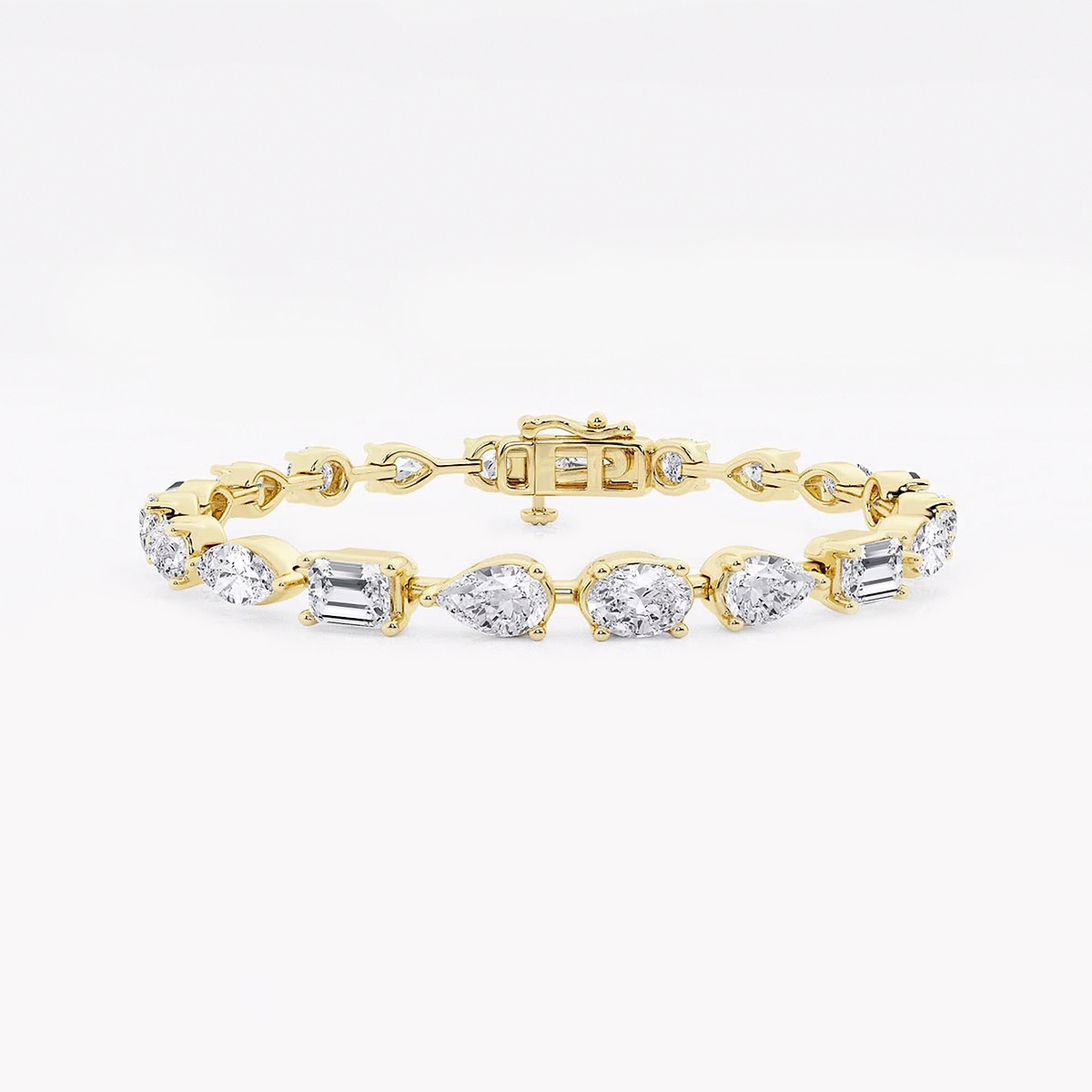 8 2/3 ctw Multi-Shape Lab Grown Diamond Alternating Bracelet 8 Inches