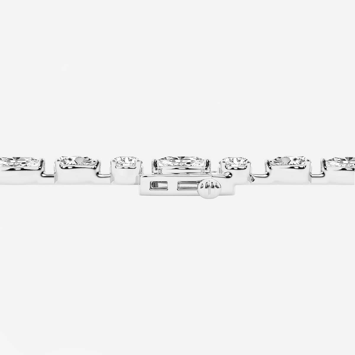 8 2/3 ctw Multi-Shape Lab Grown Diamond Alternating Fashion Bracelet 6 Inches 18K White Gold, F, VS2