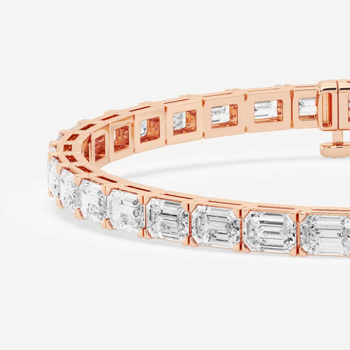 Additional Image 1 for  10 ctw Emerald Lab Grown Diamond East-West Tennis Bracelet - 6 Inches