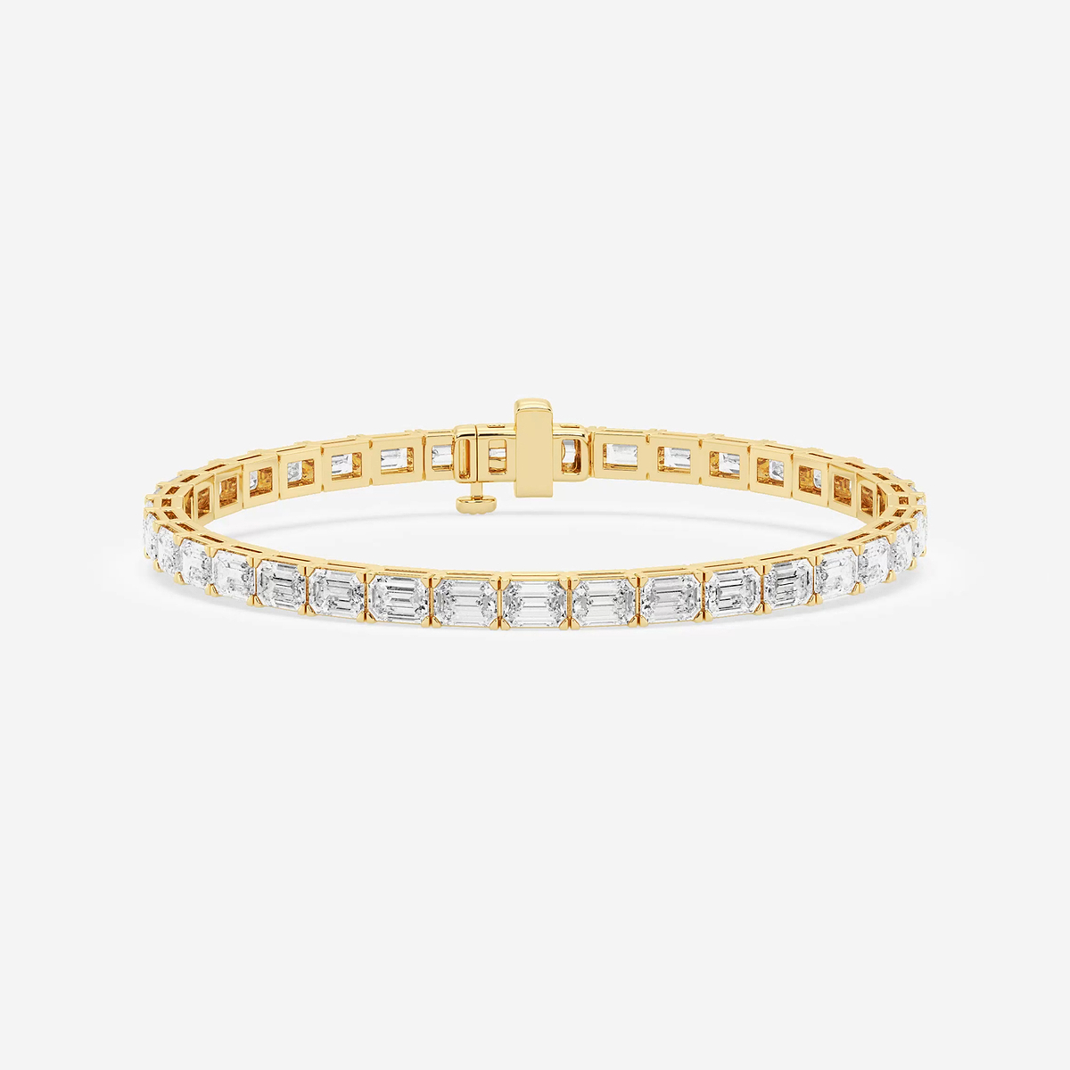 12 ctw Emerald Lab Grown Diamond East-West Tennis Bracelet - 7 Inches