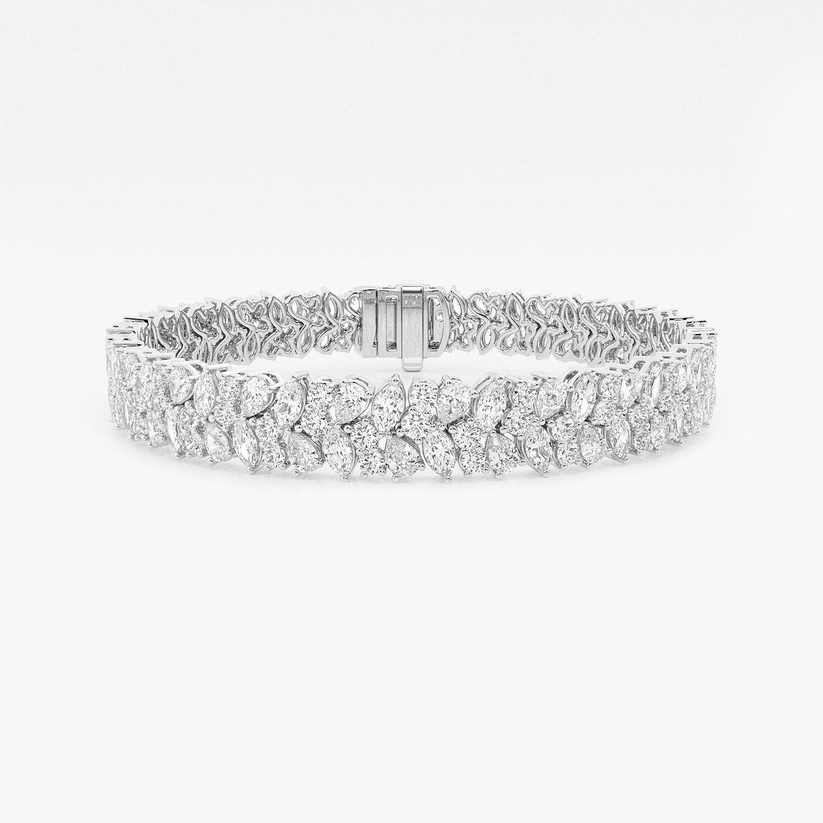 Bracciale alternato con diamanti rotondi, pera, marquise Lab Grown