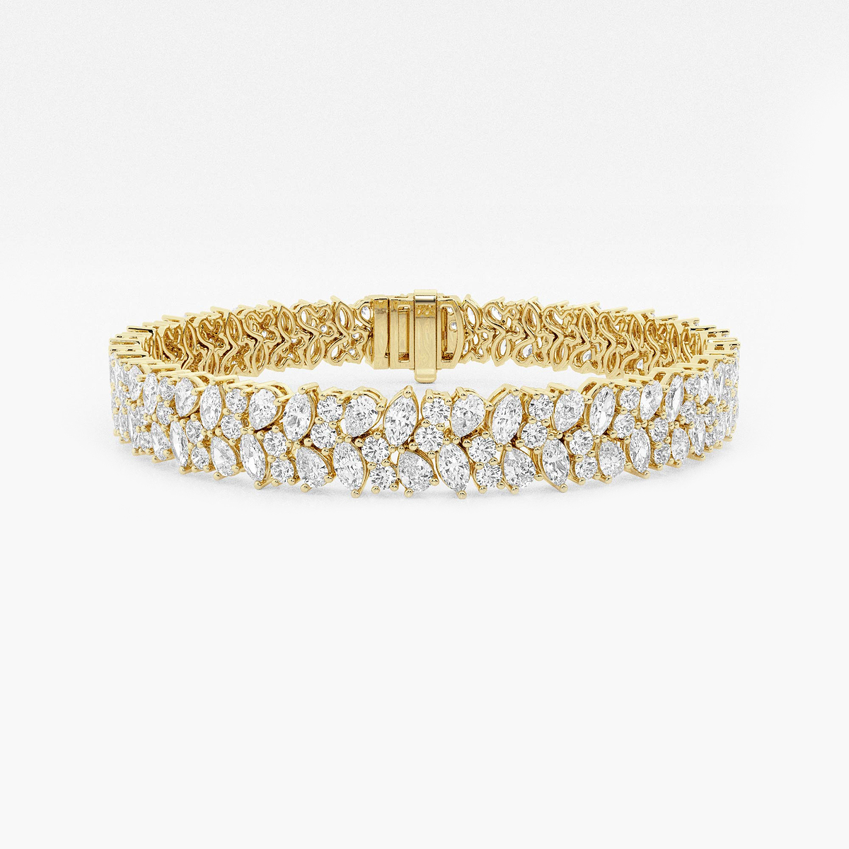 11 2/5 ctw Round, Pear, Marquise Lab Grown Diamond Alternating Bracelet - 7 Inches