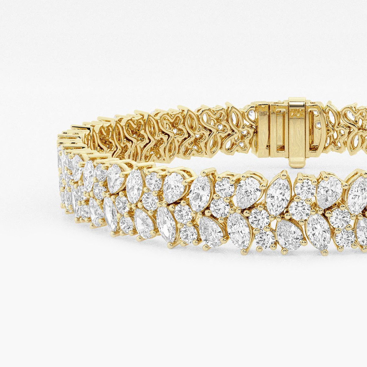 Additional Image 1 for  11 2/5 ctw Round, Pear, Marquise Lab Grown Diamond Alternating Bracelet - 7 Inches