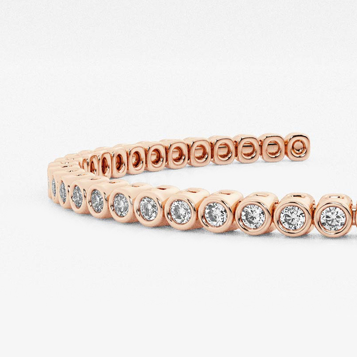 Additional Image 1 for  näas Flowing 1 3/4 ctw Round Lab Grown Diamond Bold Bangle Bracelet 14K Rose Gold 6 Inches