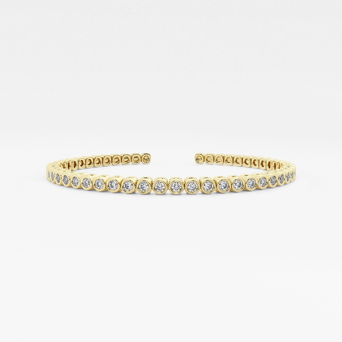 näas Flowing 1 3/4 ctw Round Lab Grown Diamond Bold Bangle Bracelet - 6 Inches