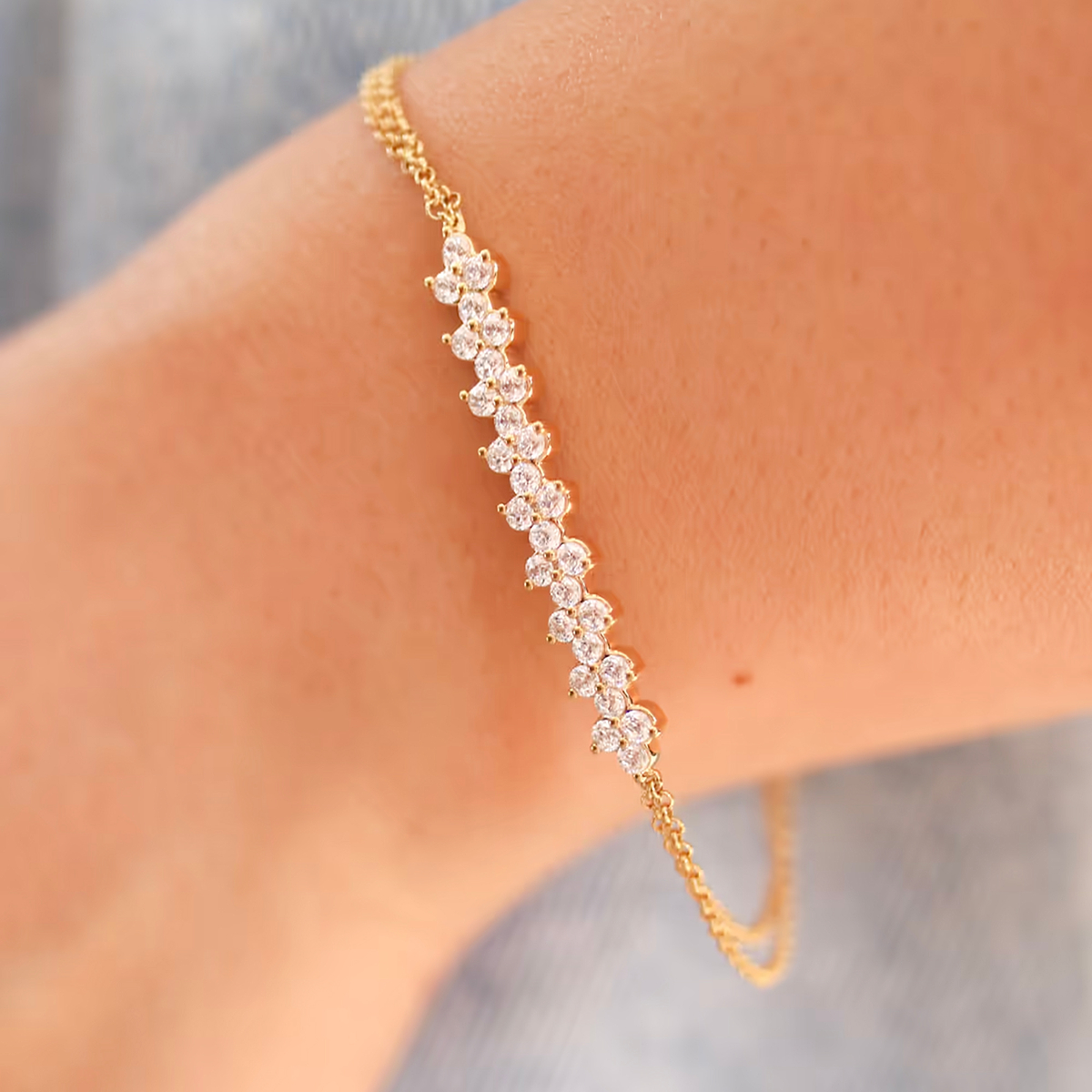 näas Romancing 3/4 ctw Round Lab Grown Diamond Chain Bracelet - 6 Inches + 1 Inch Extender