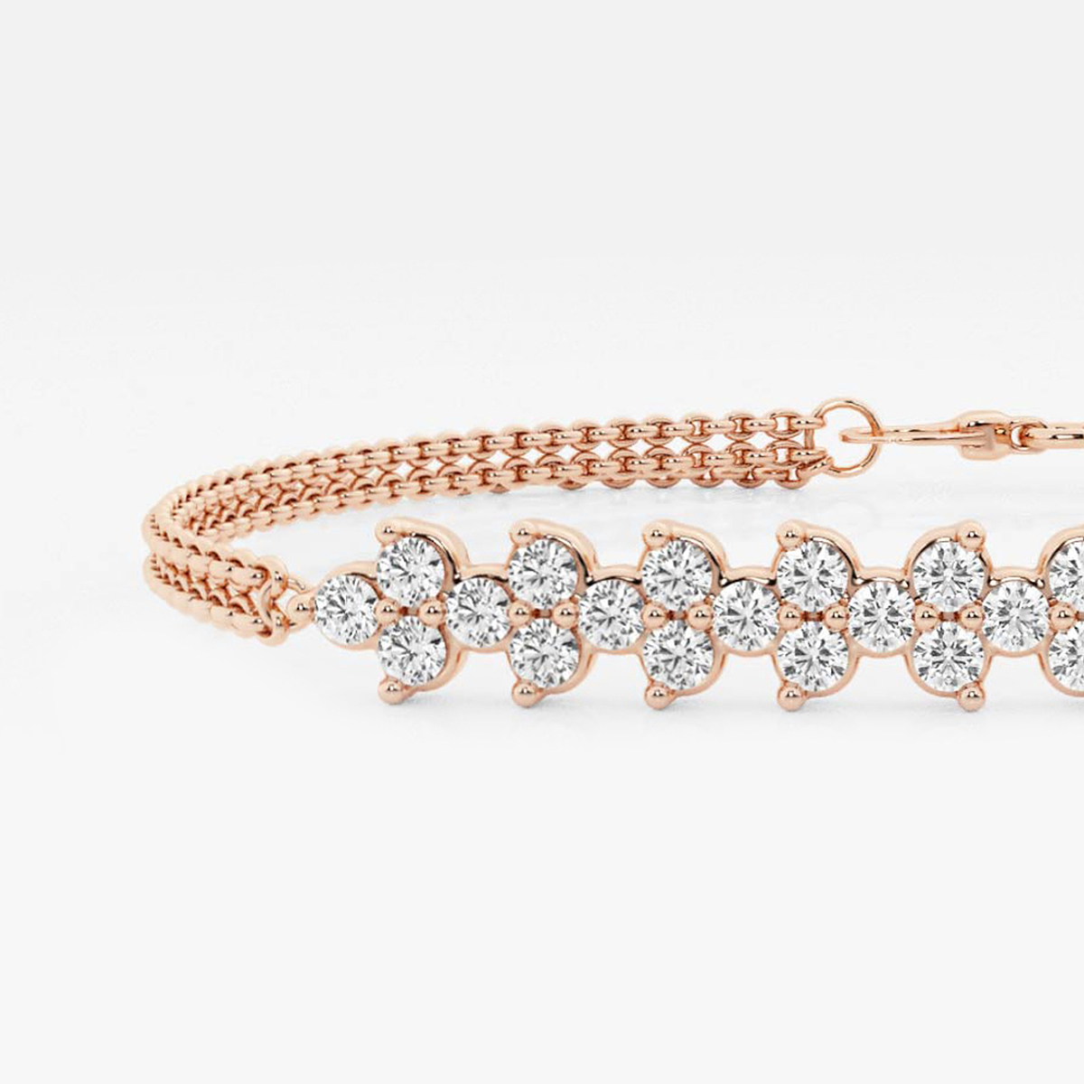 Additional Image 1 for  näas Romancing 3/4 ctw Round Lab Grown Diamond Chain Bracelet - 6 Inches + 1 Inch Extender