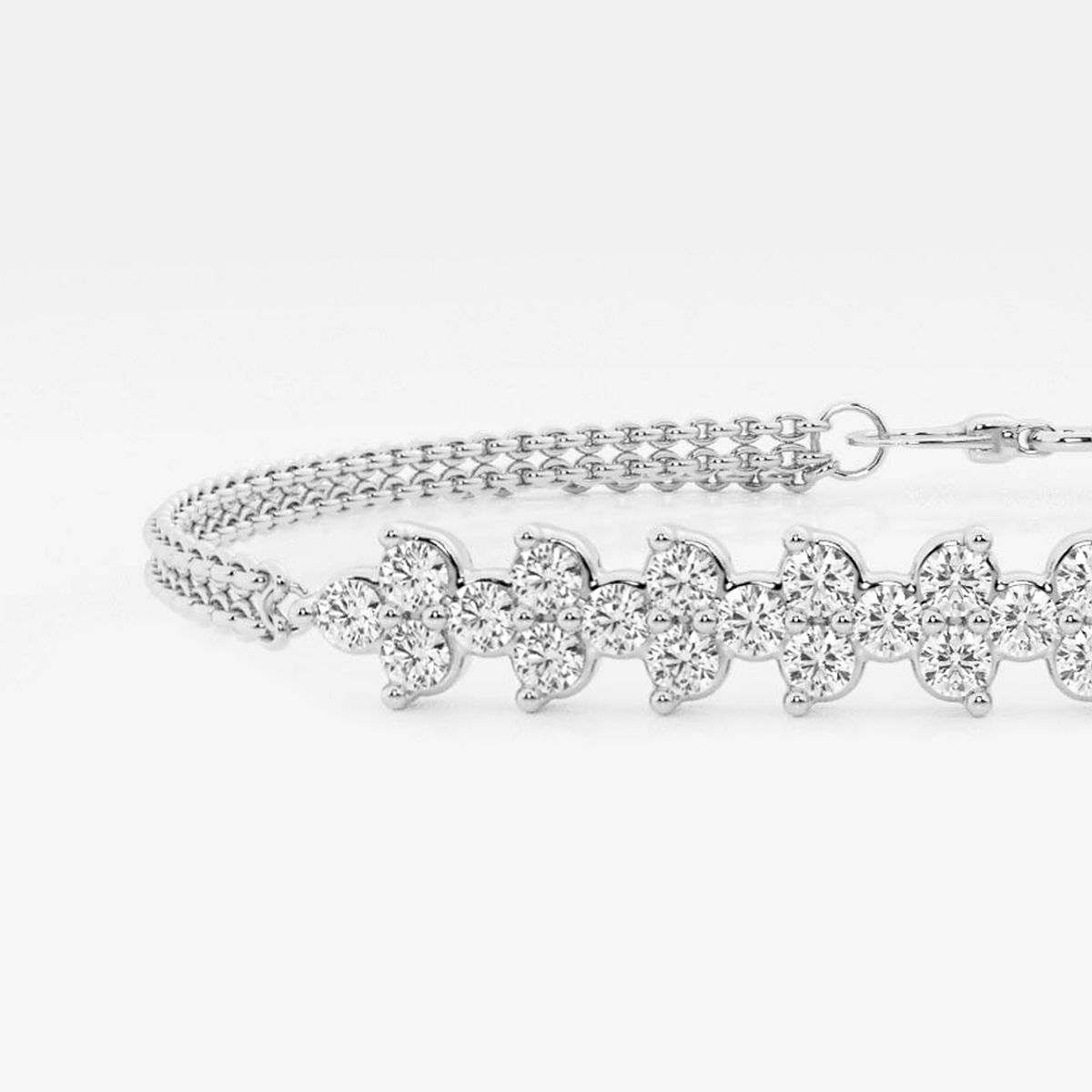 Additional Image 1 for  näas Romancing 3/4 ctw Round Lab Grown Diamond Chain Bracelet - 6 Inches + 1 Inch Extender