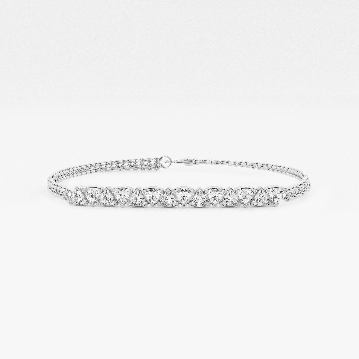 näas Romancing 1 1/6 ctw Trillion Lab Grown Diamond Chain Bracelet - 6 Inches + 1 Inch Extender
