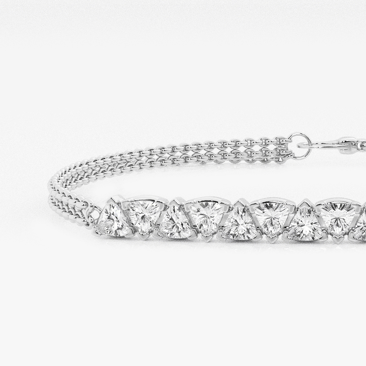 Additional Image 1 for  näas Romancing 1 1/6 ctw Trillion Lab Grown Diamond Chain Bracelet - 6 Inches + 1 Inch Extender