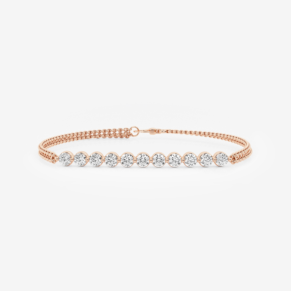 näas Romancing 7/8 ctw Round Lab Grown Diamond Chain Bracelet - 7 Inches