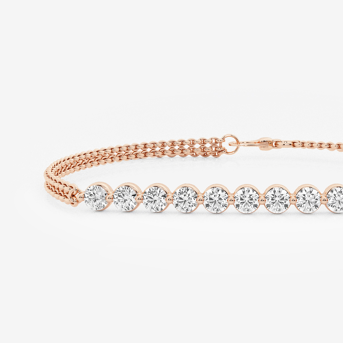 Additional Image 1 for  näas Romancing 7/8 ctw Round Lab Grown Diamond Chain Bracelet - 7 Inches