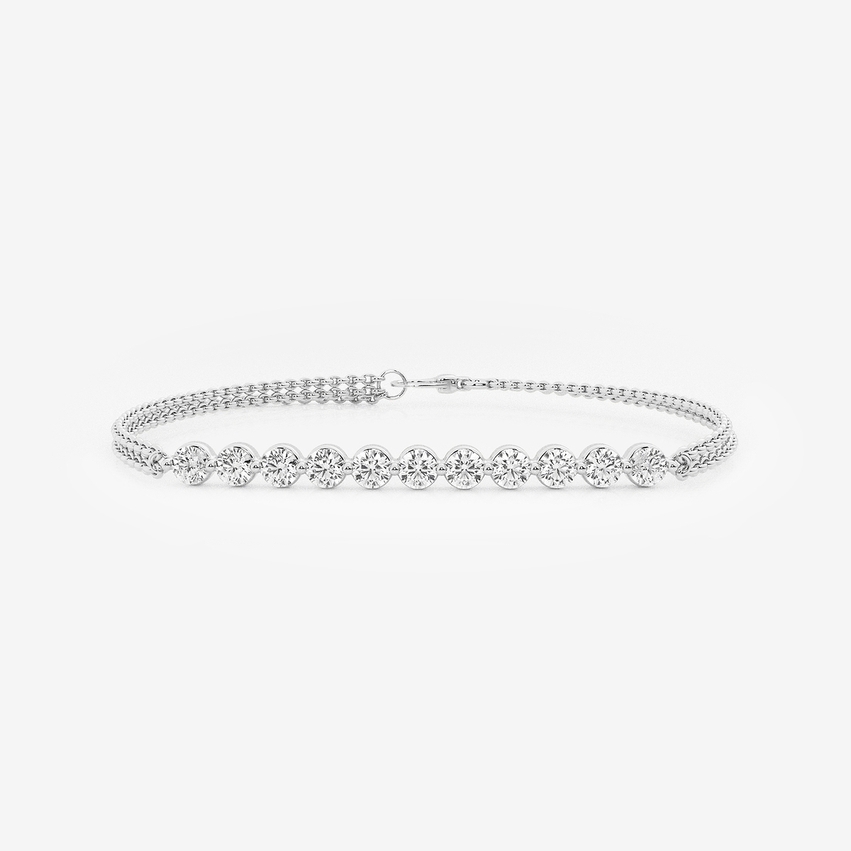 näas Romancing 7/8 ctw Round Lab Grown Diamond Chain Bracelet - 7 Inches