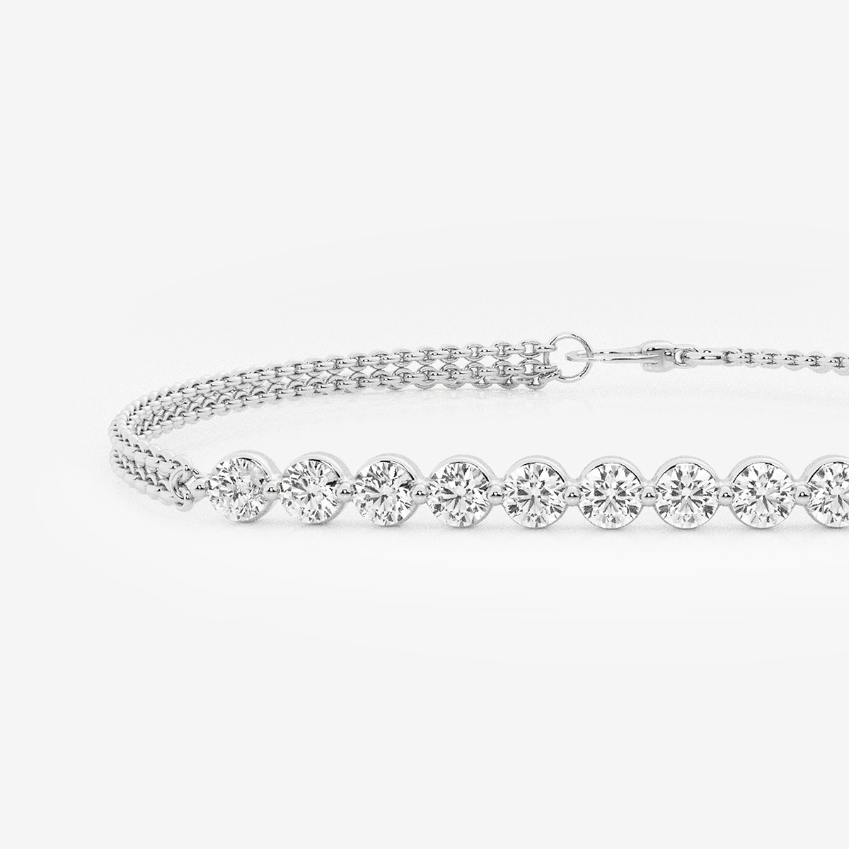 Additional Image 1 for  näas Romancing 7/8 ctw Round Lab Grown Diamond Chain Bracelet - 7 Inches