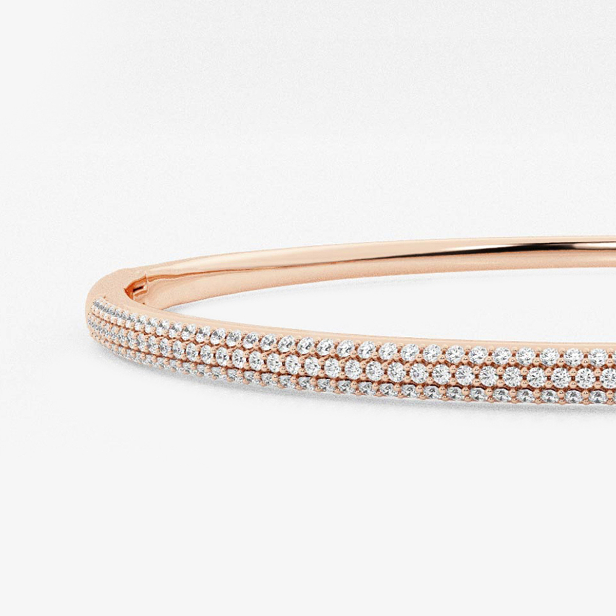 Additional Image 1 for  näas Bombë 1 ctw Round Lab Grown Diamond Pave Bangle Bracelet 14K Rose Gold 6 Inches