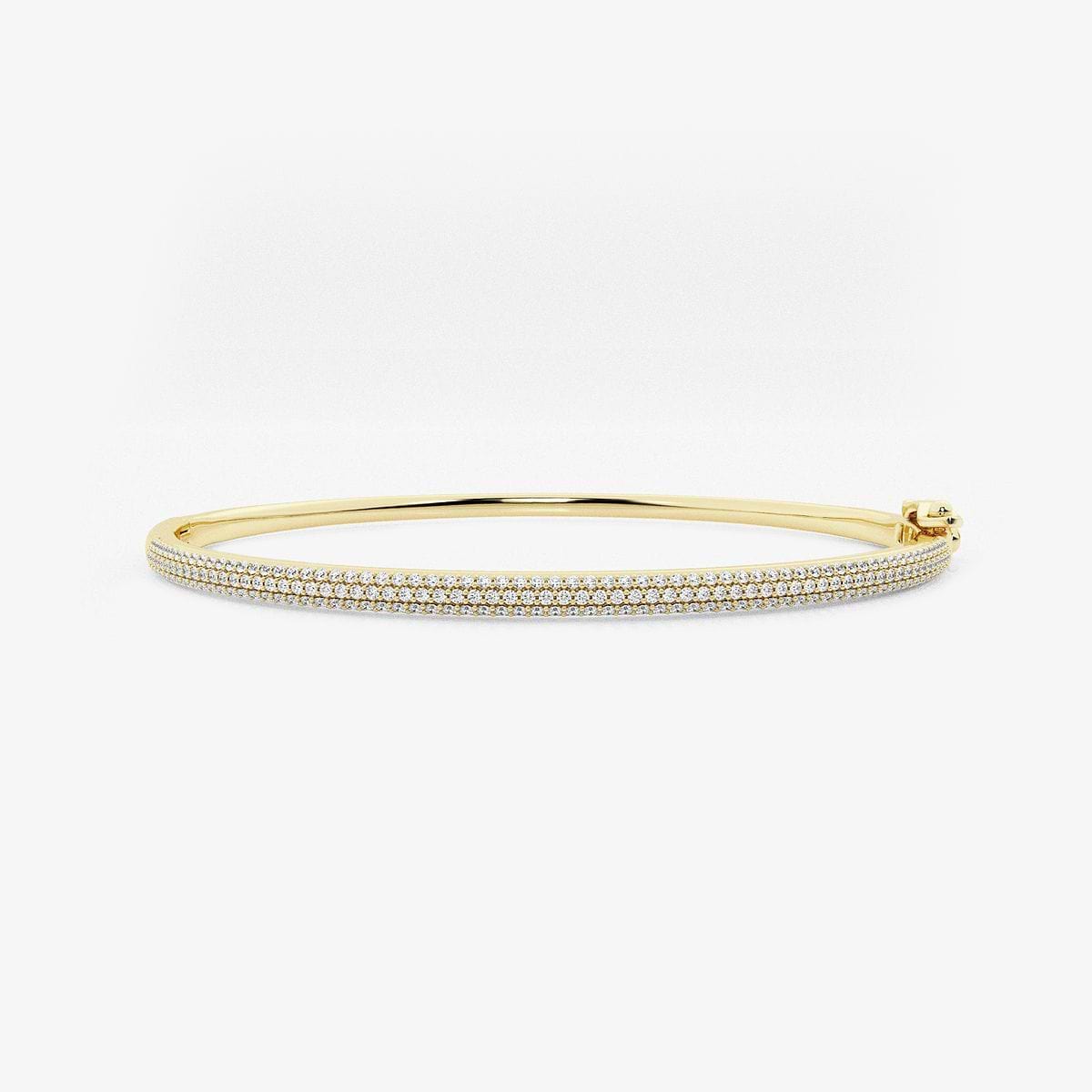 näas Bombë 1 ctw Round Lab Grown Diamond Pave Bangle Bracelet - 7 Inches
