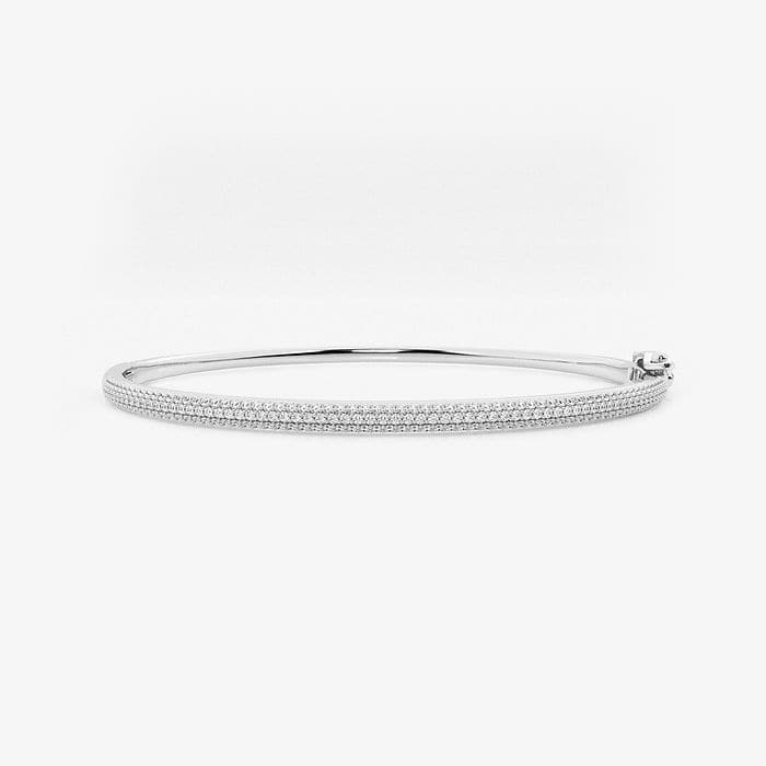 näas Bombë Pave Round Bangle Bracelet