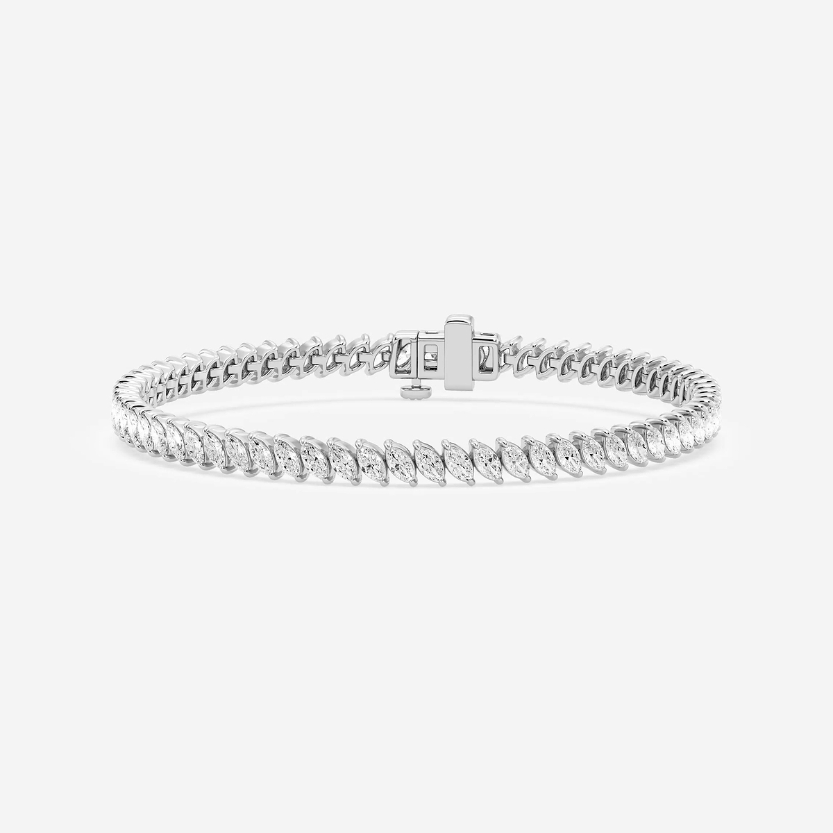 7 ctw Marquise Lab Grown Diamond Diagonal Tennis Bracelet - 7 Inches
