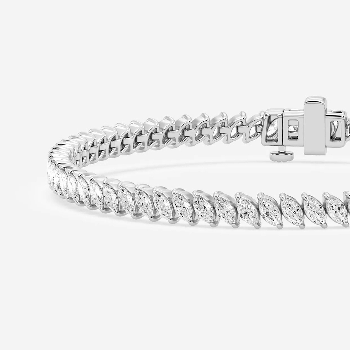 Additional Image 1 for  7 ctw Marquise Lab Grown Diamond Diagonal Tennis Bracelet - 7 Inches