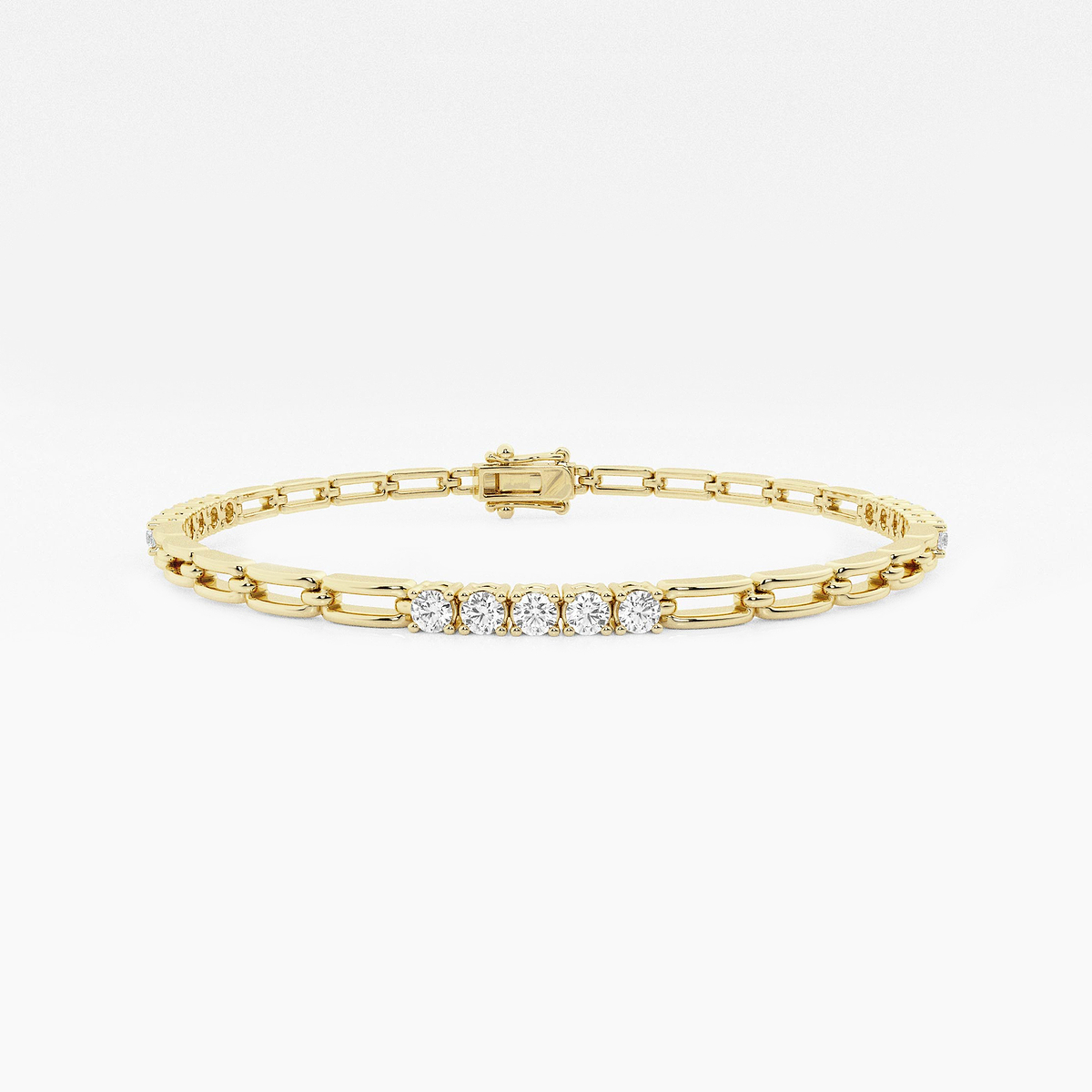 1 ctw Round Lab Grown Diamond Paper Clip Bracelet - 7 Inches