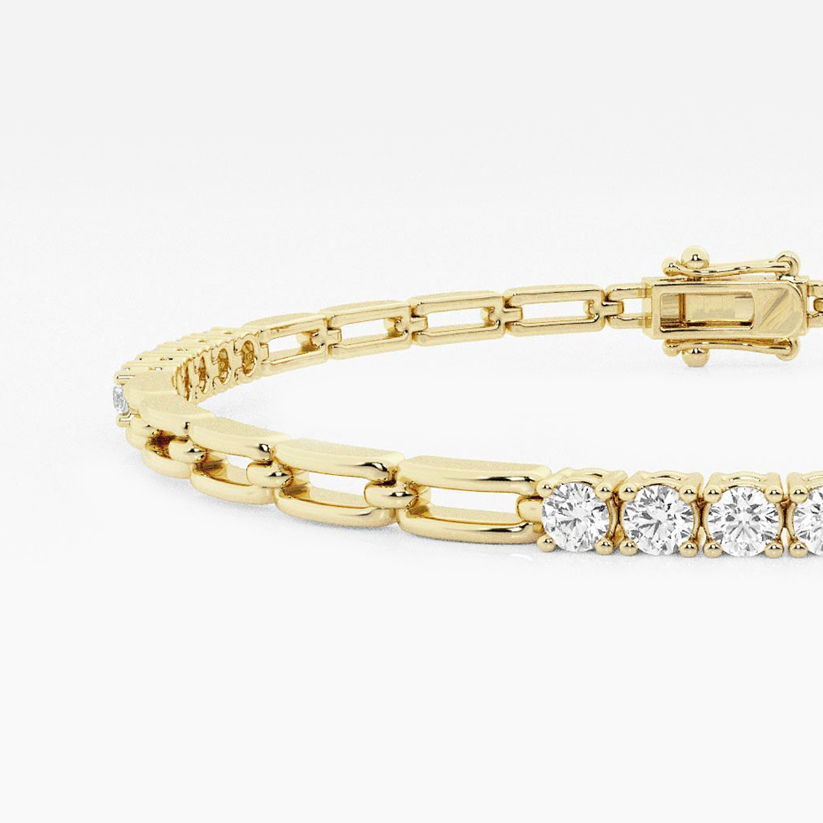 Additional Image 1 for  1 ctw Round Lab Grown Diamond Paper Clip Bracelet - 7 Inches