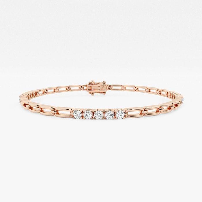Paper Clip Four Prong Round Fashion Bracelet