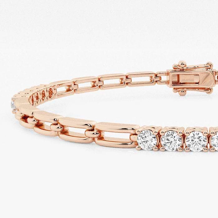 Paper Clip Four Prong Round Fashion Bracelet