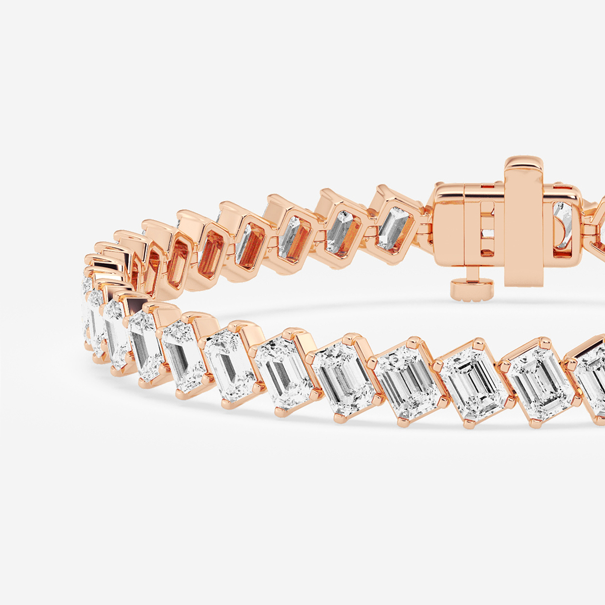 Additional Image 1 for  14 1/2 ctw Emerald Lab Grown Diamond Diagonal Tennis Bracelet - 7 Inches