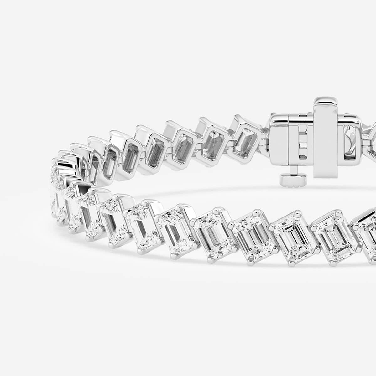 Additional Image 1 for  Badgley Mischka 14 1/2 ctw Emerald Lab Grown Diamond Diagonal Tennis Bracelet - 7 Inches
