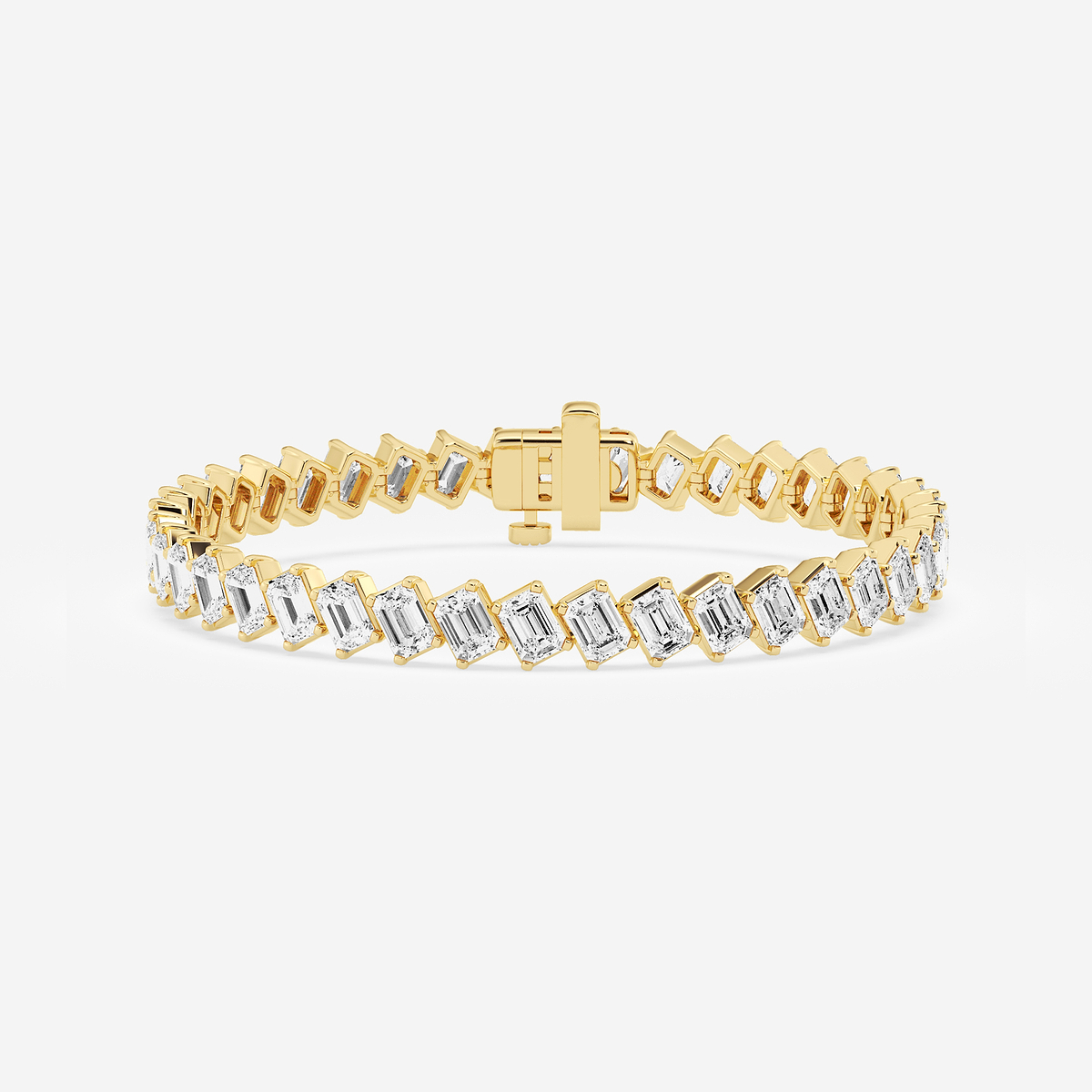 14 1/2 ctw Emerald Lab Grown Diamond Diagonal Tennis Bracelet - 7 Inches