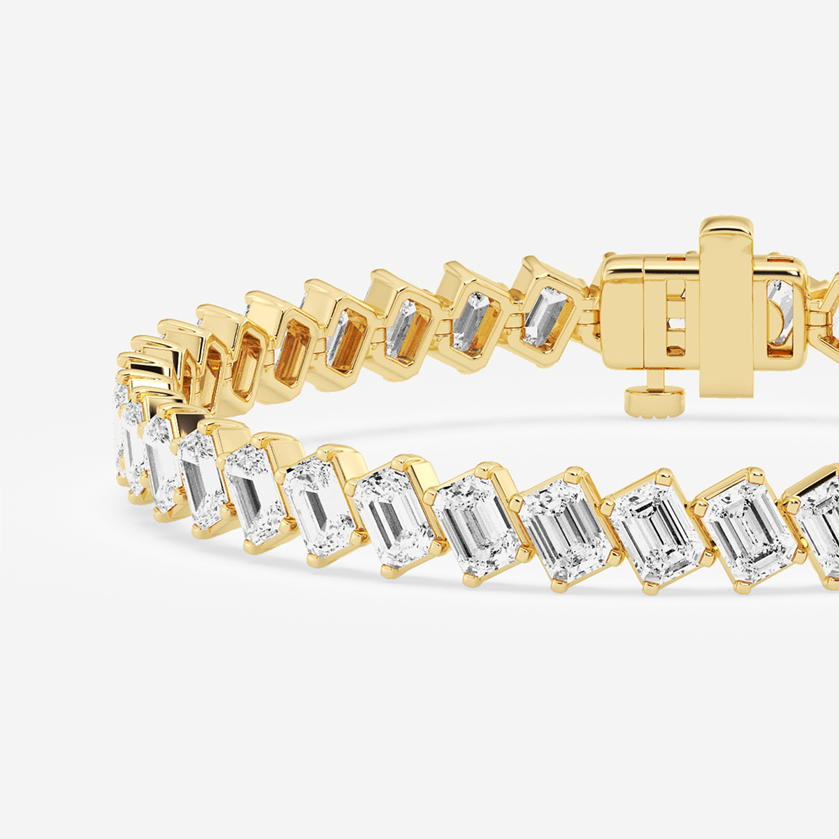 Additional Image 1 for  14 1/2 ctw Emerald Lab Grown Diamond Diagonal Tennis Bracelet - 7 Inches