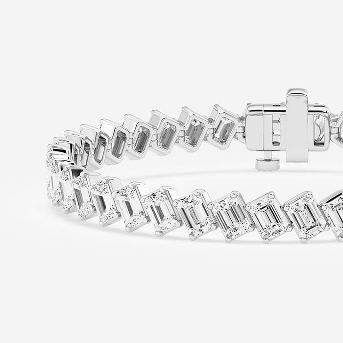 Badgley Mischka Diagonal Emerald Tennis Bracelet