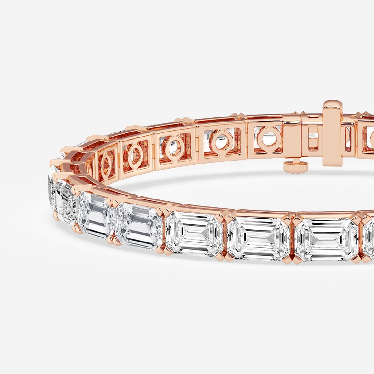 Additional Image 1 for  25 ctw Emerald Lab Grown Diamond East -West Tennis Bracelet - 7 Inches