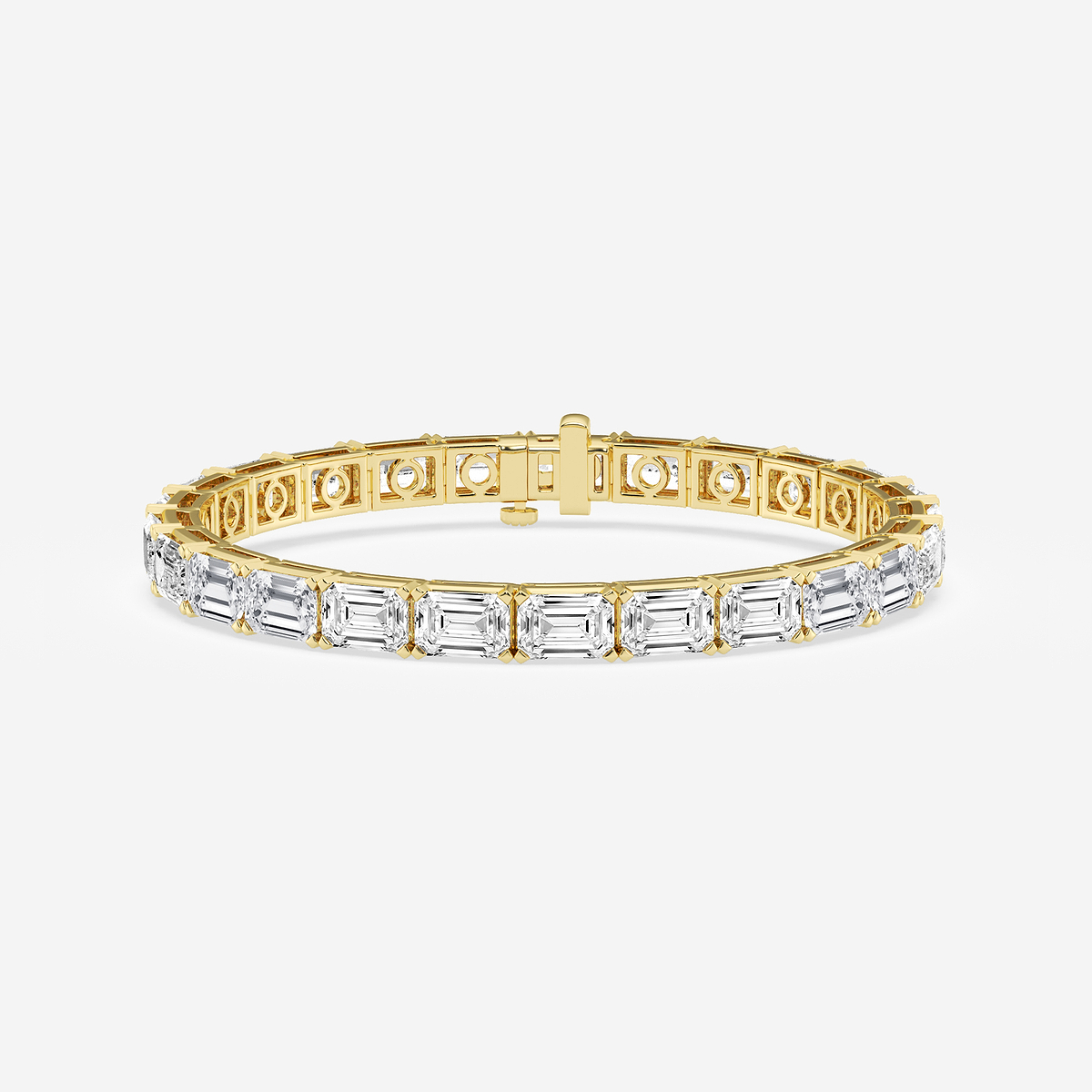 25 ctw Emerald Lab Grown Diamond East -West Tennis Bracelet - 7 Inches