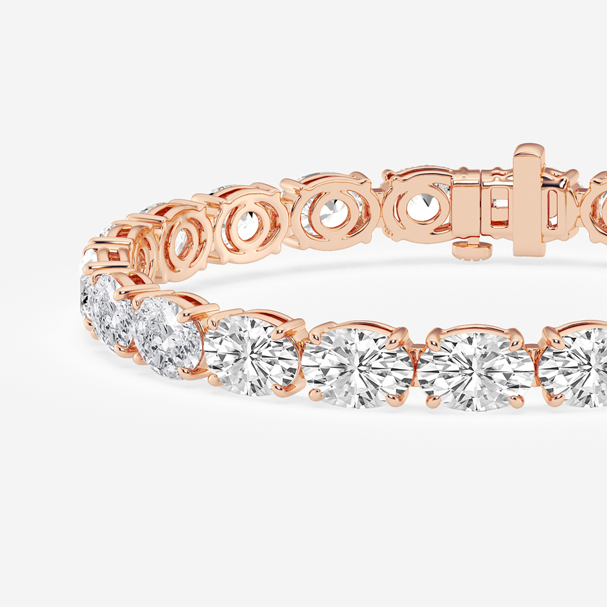 Additional Image 1 for  25 ctw Oval Lab Grown Diamond East -West Tennis Bracelet - 7 Inches