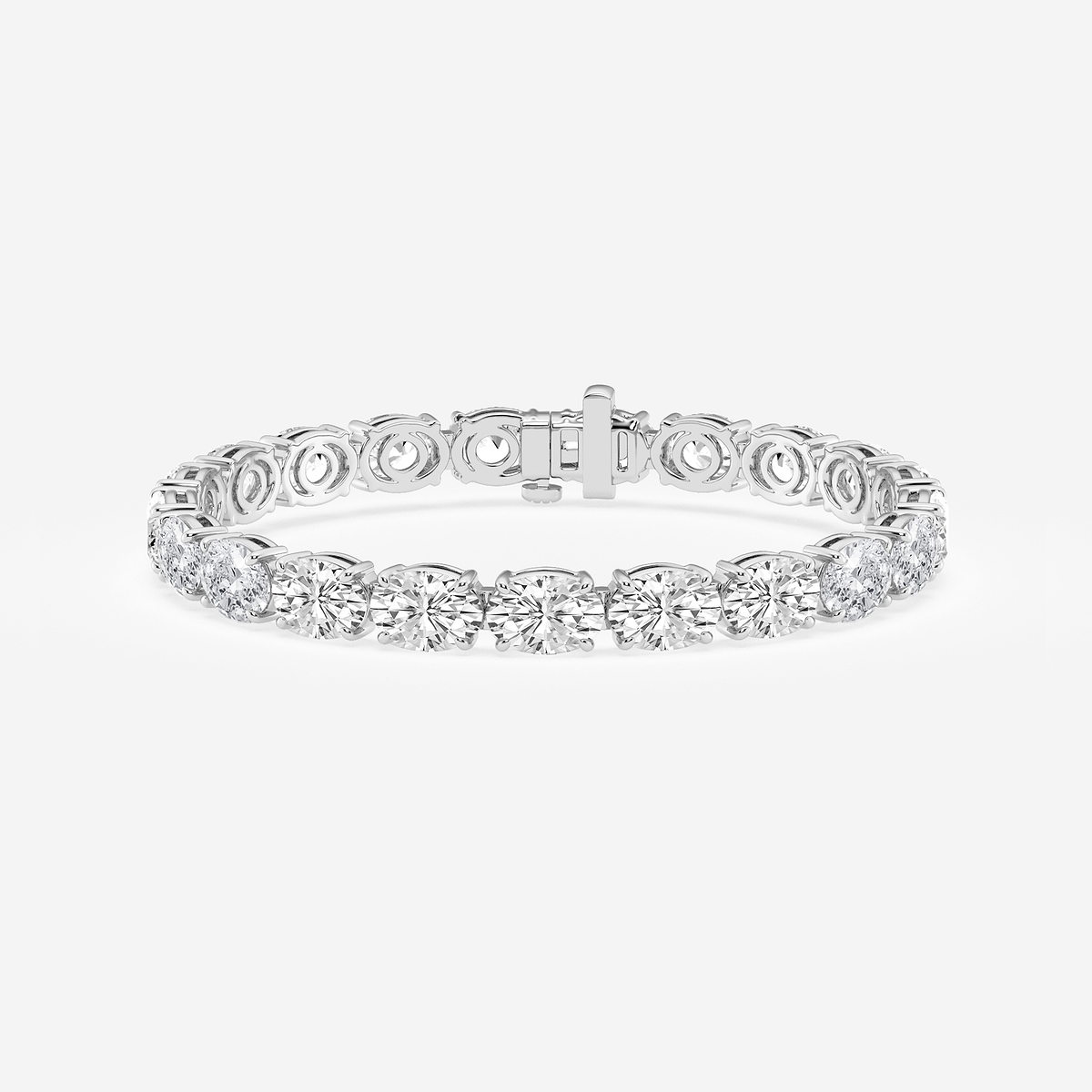 25 ctw Oval Lab Grown Diamond East -West Tennis Bracelet - 7 Inches